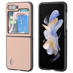 ABEEL For Samsung Galaxy Z Flip7 FE 5G / Z Flip6 5G Case Cowhide Leather Litchi Texture Phone Protective Cover