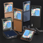 ABEEL For Samsung Galaxy Z Flip7 FE 5G / Z Flip6 5G Case Carbon Fiber Texture Phone Protective Cover