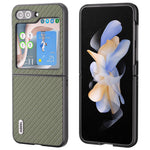 ABEEL For Samsung Galaxy Z Flip7 FE 5G / Z Flip6 5G Case Carbon Fiber Texture Phone Protective Cover