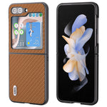 ABEEL For Samsung Galaxy Z Flip7 FE 5G / Z Flip6 5G Case Carbon Fiber Texture Phone Protective Cover