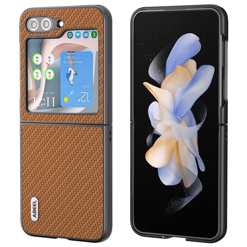 ABEEL For Samsung Galaxy Z Flip7 FE 5G / Z Flip6 5G Case Carbon Fiber Texture Phone Protective Cover