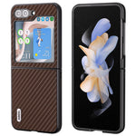 ABEEL For Samsung Galaxy Z Flip7 FE 5G / Z Flip6 5G Case Carbon Fiber Texture Phone Protective Cover