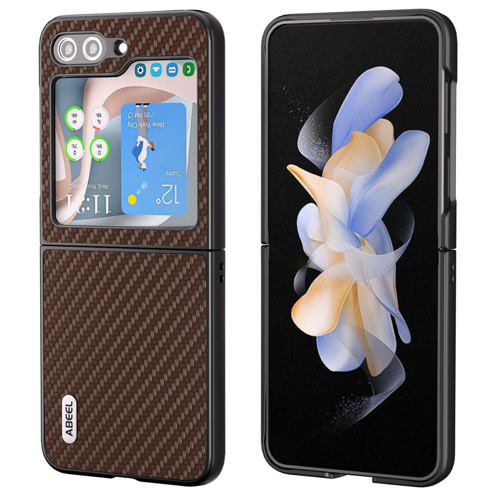 ABEEL For Samsung Galaxy Z Flip7 FE 5G / Z Flip6 5G Case Carbon Fiber Texture Phone Protective Cover