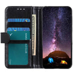 For iPhone 16 Plus Case PU Leather Wallet Phone Cover Crazy Horse Texture