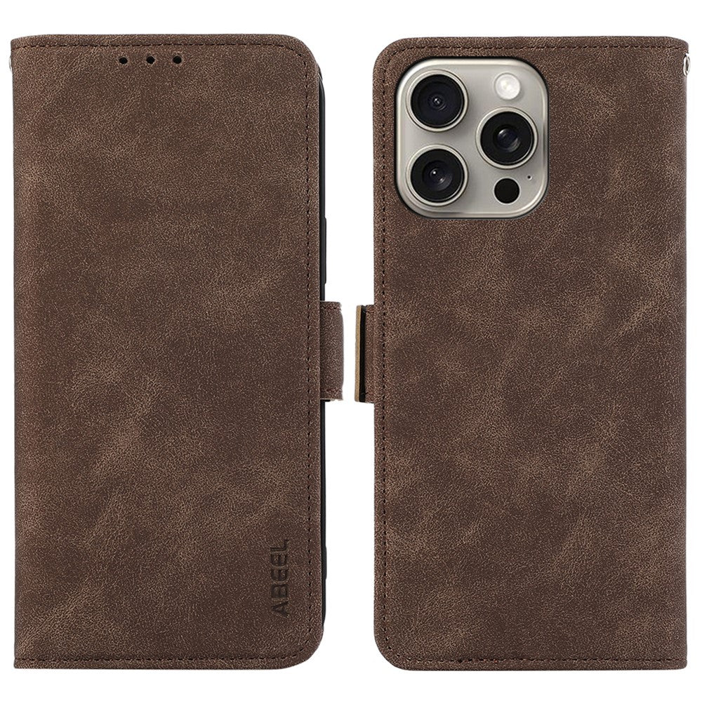 ABEEL Til iPhone 16 Pro Max Cover Magnetisk Beskyttende RFID-Blokerende Læder Telefoncover