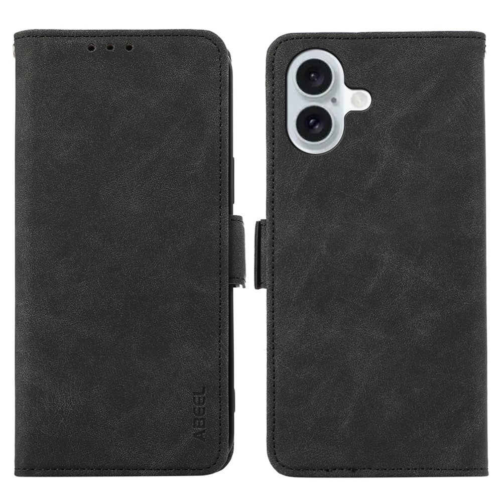 ABEEL For iPhone 16 Leather Case RFID Blocking Card Slots Wallet Phone Cover