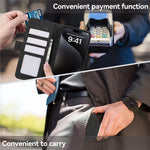 ABEEL For iPhone 16 Leather Case RFID Blocking Card Slots Wallet Phone Cover