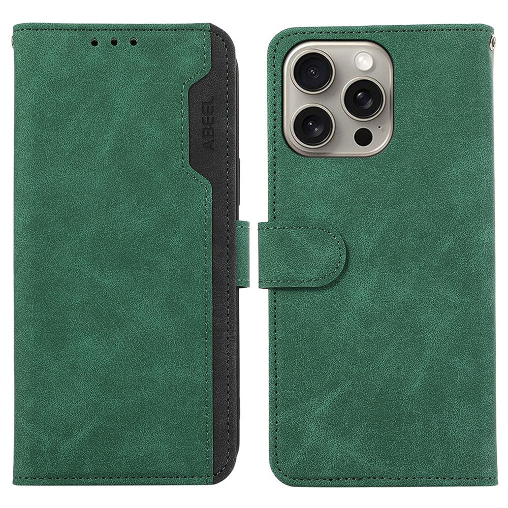 ABEEL For iPhone 16 Pro Case RFID Blocking Leather Wallet Flip Phone Cover