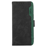 ABEEL For iPhone 16 Case Color Splicing Leather Flip Phone Cover RFID Blocking