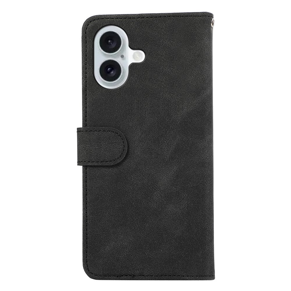 ABEEL For iPhone 16 Case Color Splicing Leather Flip Phone Cover RFID Blocking
