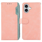 ABEEL For iPhone 16 Case Color Splicing Leather Flip Phone Cover RFID Blocking