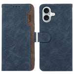 ABEEL For iPhone 16 Case Color Splicing Leather Flip Phone Cover RFID Blocking