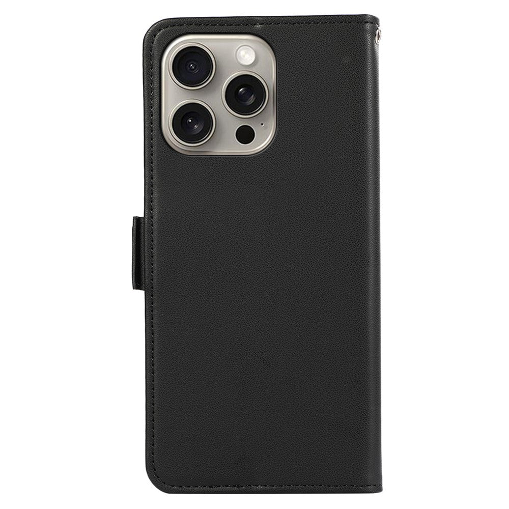 ABEEL For iPhone 16 Pro Max Leather Case RFID Blocking Wallet Stand Phone Cover