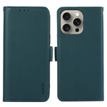 ABEEL For iPhone 16 Pro Max Leather Case RFID Blocking Wallet Stand Phone Cover