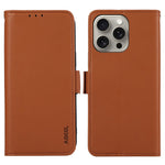 ABEEL For iPhone 16 Pro Max Leather Case RFID Blocking Wallet Stand Phone Cover
