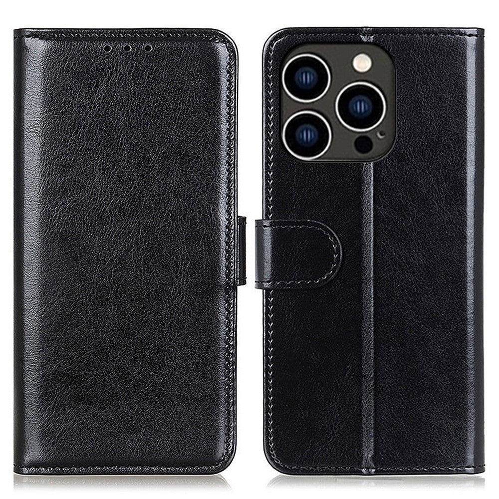 Til iPhone 16 Pro Max Pung Etui Crazy Horse Tekstur Læder Telefoncover