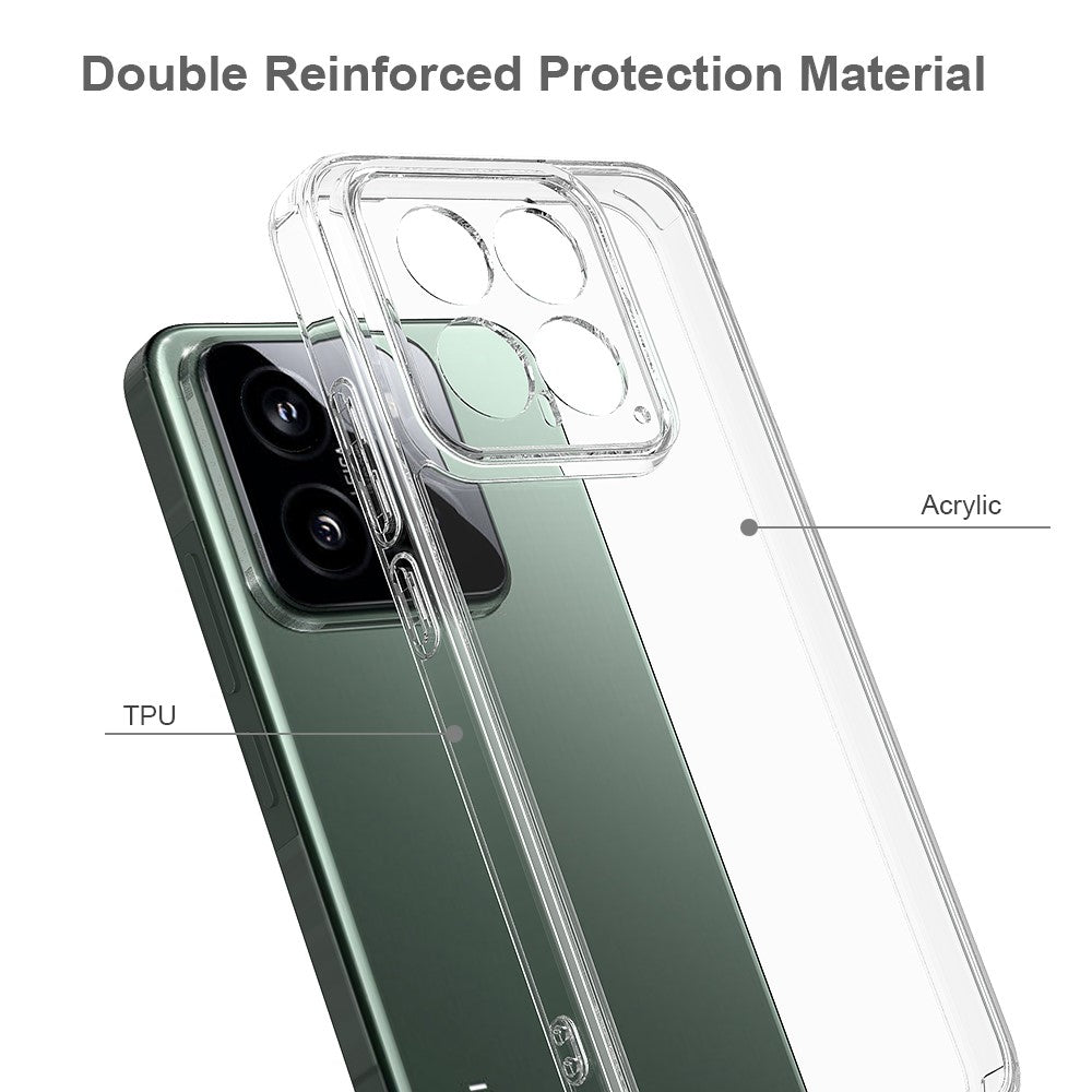 For Xiaomi 14 Case TPU+Acrylic Anti-Scratch Transaprent Protective Phone Cover