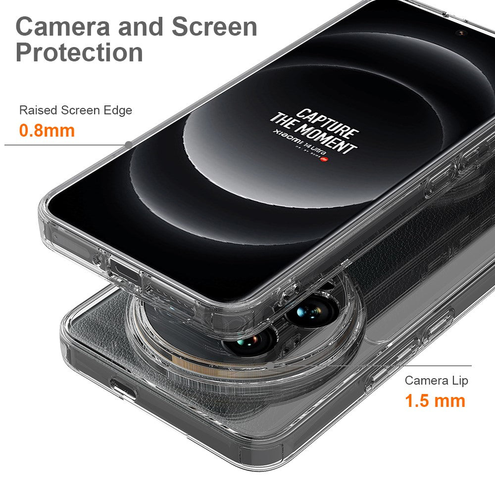 For Xiaomi 14 Ultra Case Anti-scratch TPU+Acrylic Transparent Phone Cover
