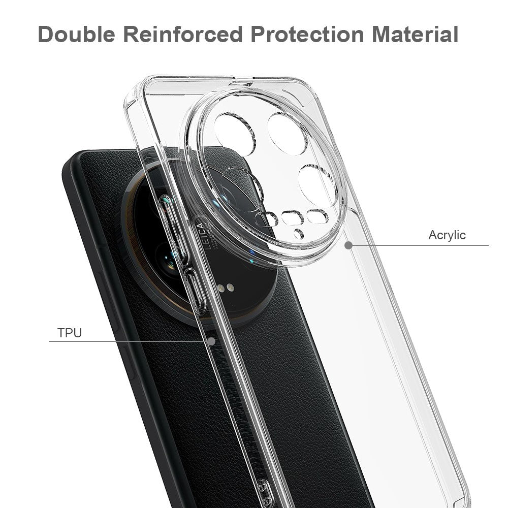 Xiaomi 14 Ultra-skal, reptåligt TPU+akryl transparent mobilskal