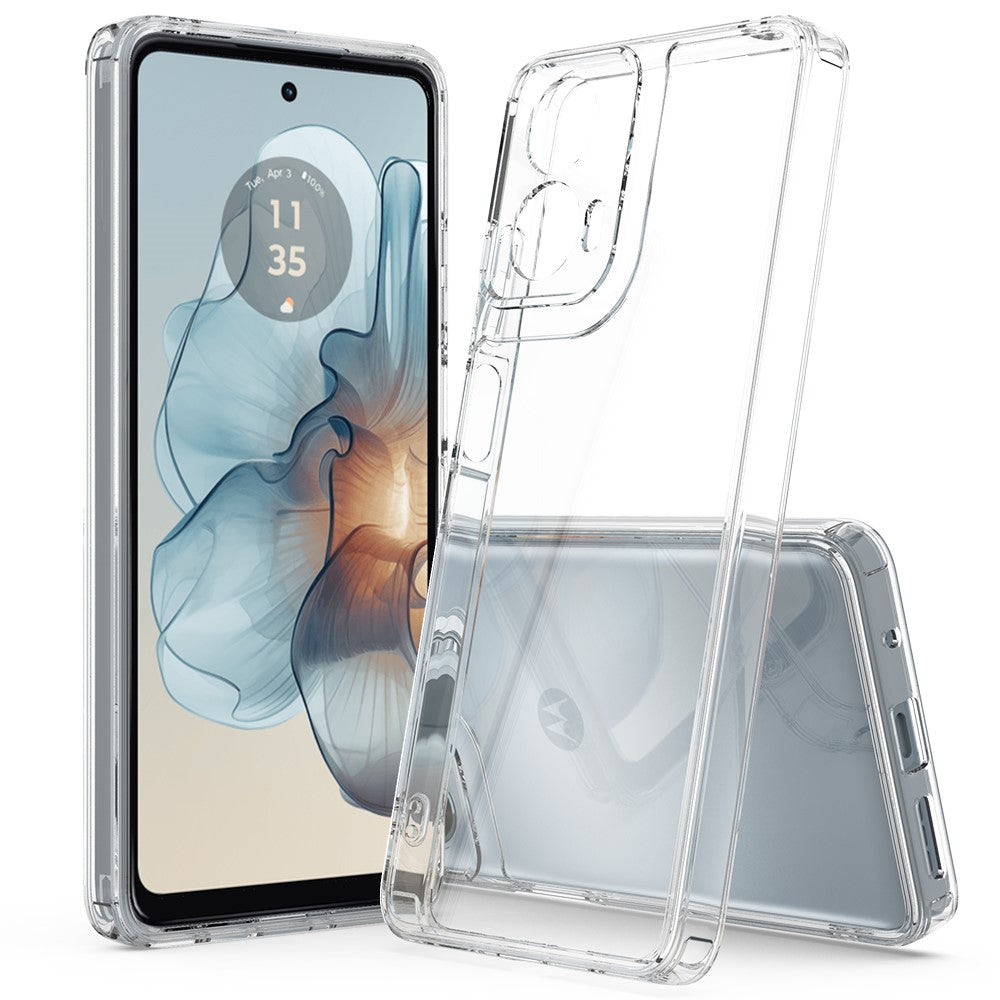 Til Motorola Moto G24 Power Gennemsigtigt Etui Ridsefast TPU+Akryl Bagside Telefoncover