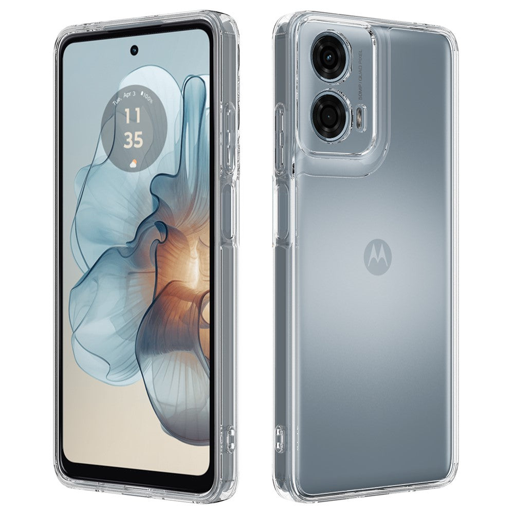 Til Motorola Moto G24 Power Gennemsigtigt Etui Ridsefast TPU+Akryl Bagside Telefoncover