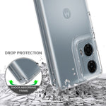 Til Motorola Moto G24 Power Gennemsigtigt Etui Ridsefast TPU+Akryl Bagside Telefoncover