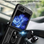 For Samsung Galaxy Z Flip7 FE 5G / Z Flip6 5G Case Ring Holder PC+TPU Phone Cover