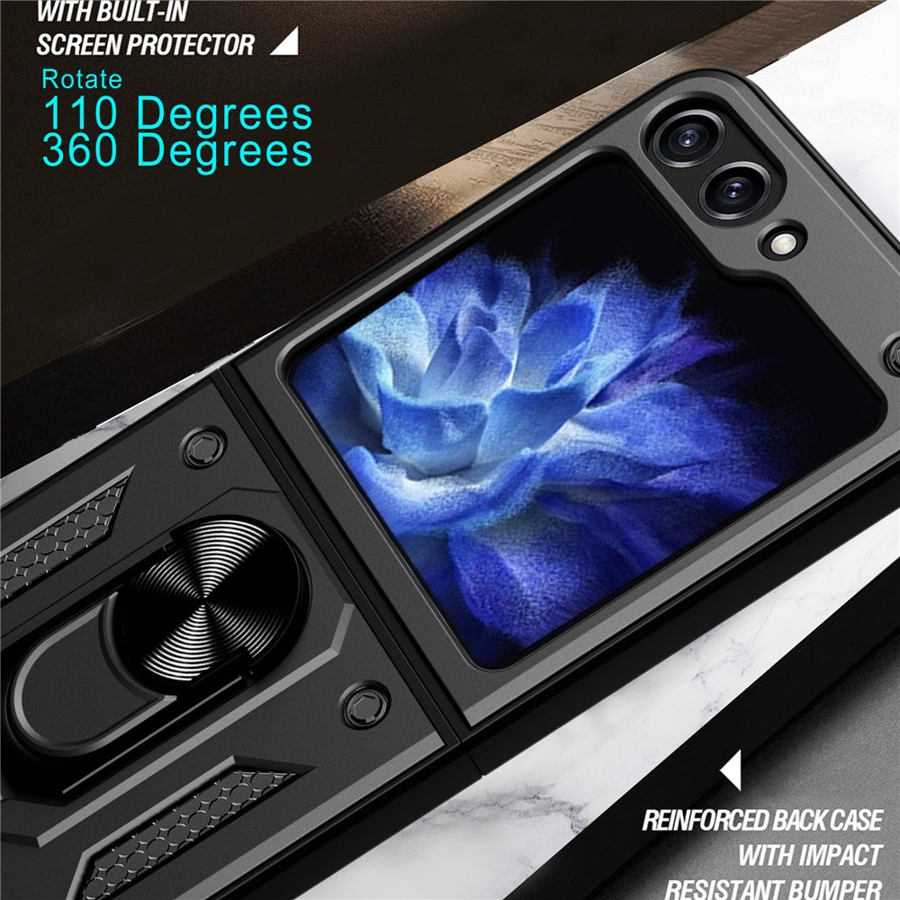 For Samsung Galaxy Z Flip7 FE 5G / Z Flip6 5G Case Ring Holder PC+TPU Phone Cover