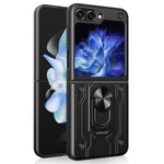 Samsung Galaxy Z Flip7 FE 5G / Z Flip6 5G-cover, PC+TPU, stativ, magnetisk bilholder-mobilcover