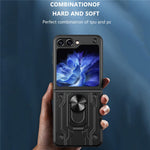 Samsung Galaxy Z Flip7 FE 5G / Z Flip6 5G-cover, PC+TPU, stativ, magnetisk bilholder-mobilcover