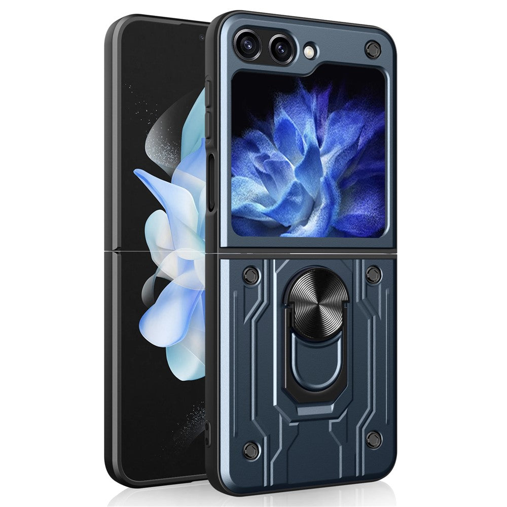 Samsung Galaxy Z Flip7 FE 5G / Z Flip6 5G-cover, PC+TPU, stativ, magnetisk bilholder-mobilcover