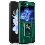 Samsung Galaxy Z Flip7 FE 5G / Z Flip6 5G-cover, PC+TPU, stativ, magnetisk bilholder-mobilcover