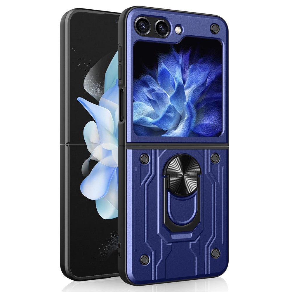 Samsung Galaxy Z Flip7 FE 5G / Z Flip6 5G-cover, PC+TPU, stativ, magnetisk bilholder-mobilcover