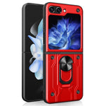 Samsung Galaxy Z Flip7 FE 5G / Z Flip6 5G-cover, PC+TPU, stativ, magnetisk bilholder-mobilcover