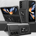 Til Samsung Galaxy Z Fold6 5G Cover PC+TPU Telefon Beskyttelsescover med Linsebeskytter Støtteben Telefoncover