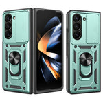 Til Samsung Galaxy Z Fold6 5G Cover PC+TPU Telefon Beskyttelsescover med Linsebeskytter Støtteben Telefoncover