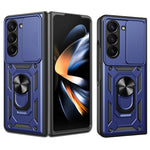 Til Samsung Galaxy Z Fold6 5G Cover PC+TPU Telefon Beskyttelsescover med Linsebeskytter Støtteben Telefoncover