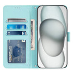 For Samsung Galaxy S24 Case with Strap RFID Blocking Leather Wallet Phone Cover Cat Mouse Pattern