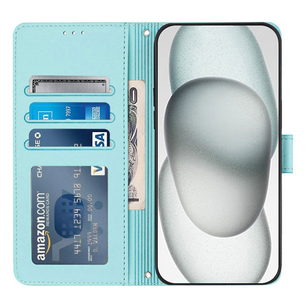 For Samsung Galaxy S24 Case with Strap RFID Blocking Leather Wallet Phone Cover Cat Mouse Pattern