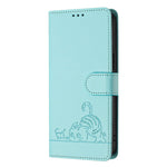 For Samsung Galaxy S24 Case with Strap RFID Blocking Leather Wallet Phone Cover Cat Mouse Pattern