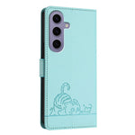 For Samsung Galaxy S24 Case with Strap RFID Blocking Leather Wallet Phone Cover Cat Mouse Pattern