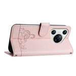 For Huawei Pura 70 Pro / Pura 70 Pro+ Case with Strap RFID Blocking Leather Wallet Phone Cover Cat Mouse Pattern