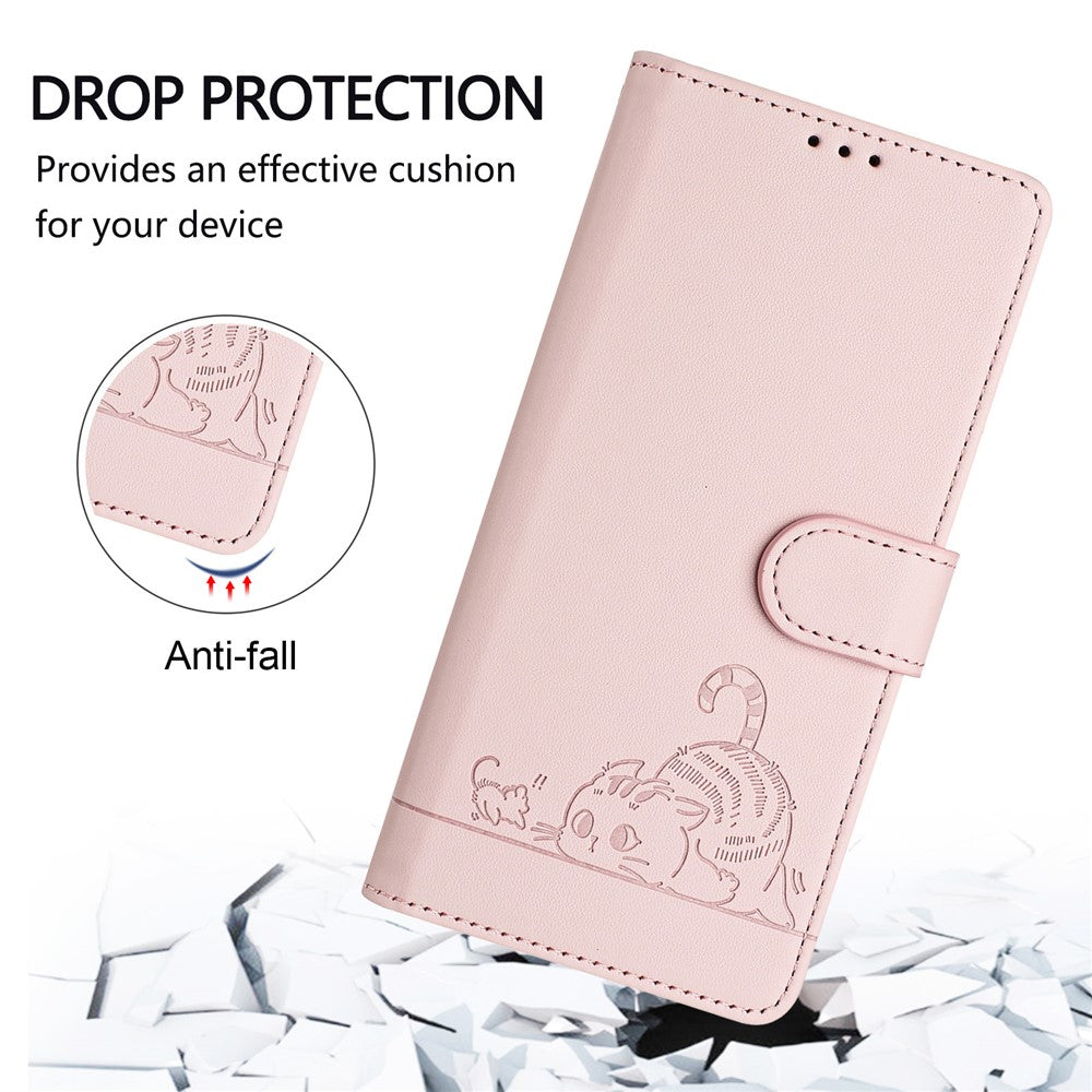 For Huawei Pura 70 Pro / Pura 70 Pro+ Case with Strap RFID Blocking Leather Wallet Phone Cover Cat Mouse Pattern