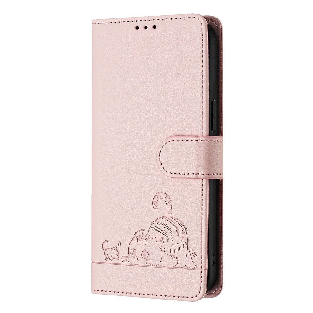 For Huawei Pura 70 Pro / Pura 70 Pro+ Case with Strap RFID Blocking Leather Wallet Phone Cover Cat Mouse Pattern