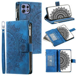 006 Til Motorola Edge 50 Pro 5G Etui Mandala Blomst Læder Flip Lynlås Stand Telefoncover