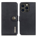 KHAZNEH Til iPhone 16 Pro Max Etui Kohudsstruktur Læder Flip Telefoncover med Pung