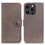 KHAZNEH Til iPhone 16 Pro Max Etui Kohudsstruktur Læder Flip Telefoncover med Pung
