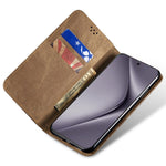 For Huawei Pura 70 Pro / Pura 70 Pro+ Case Leather Wallet Phone Cover Jeans Cloth Texture