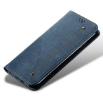 For Huawei Pura 70 Case Leather Wallet Phone Cover Jeans Cloth Texture