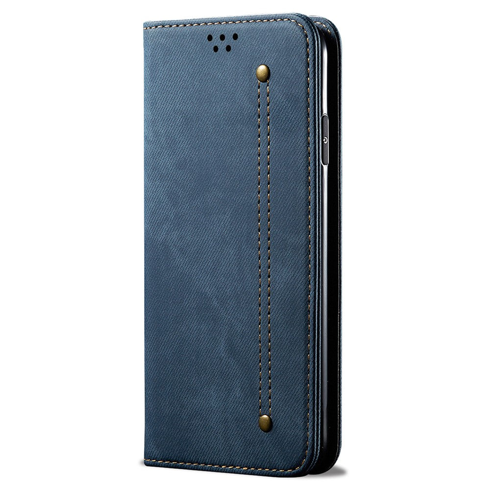 For Huawei Pura 70 Case Leather Wallet Phone Cover Jeans Cloth Texture